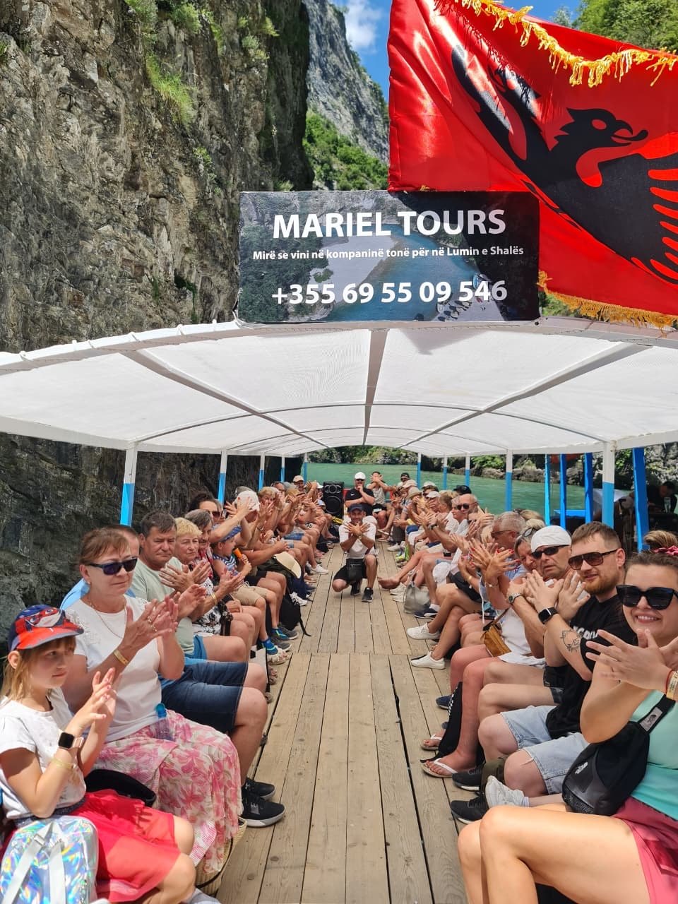 Guests and crew on a Mariel Tours boat